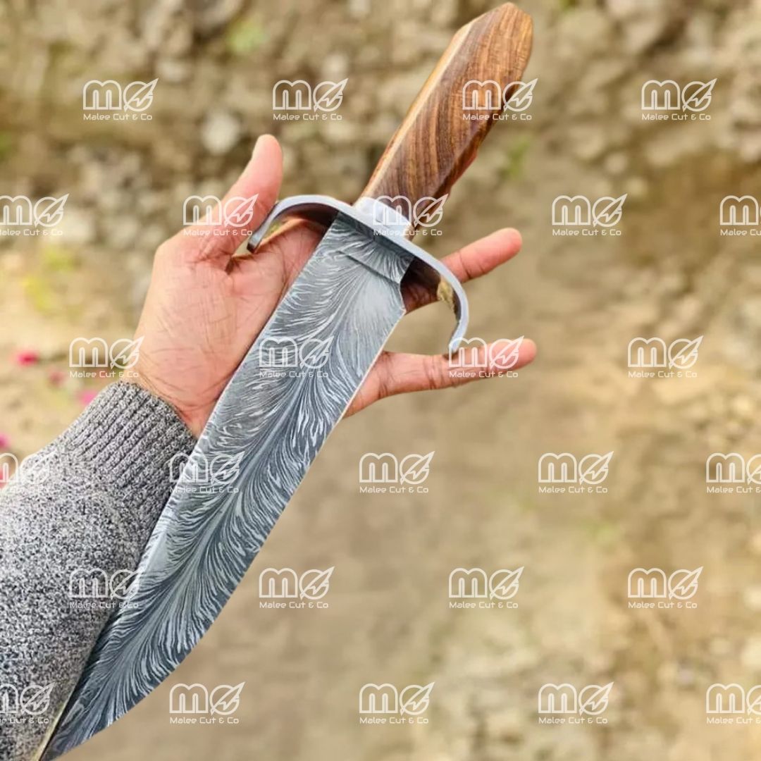 Custom Handmade Bagwell Bowie Knife – Damascus Steel Blade