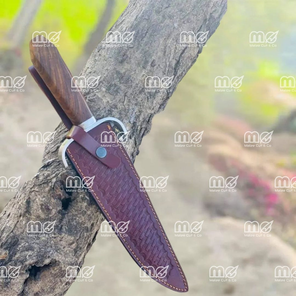 Custom Handmade Bagwell Bowie Knife – Damascus Steel Blade