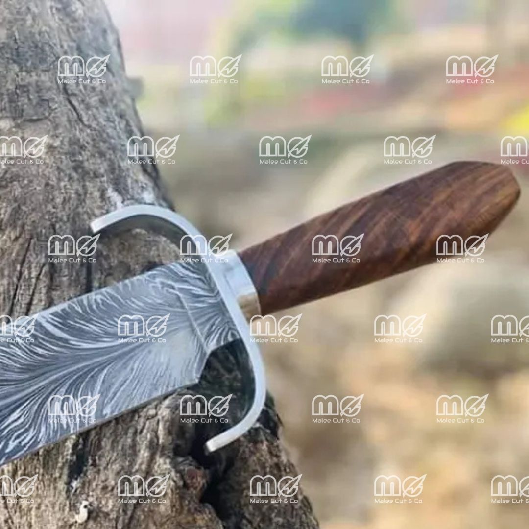 Custom Handmade Bagwell Bowie Knife – Damascus Steel Blade