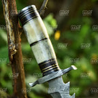 Handmade Damascus Steel Hunting Knife – Survival & Camping Tool