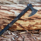 Hand-Forged King Ragnar Viking Axe | Black Steel Camping Axe