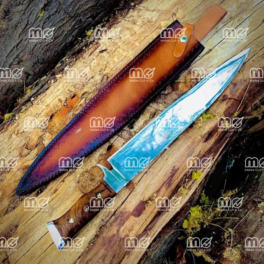 Custom 21" Bowie Knife – 1095 Carbon Steel Blade With Rosewood Handle