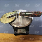 4-Inch Heavy-Duty Pizza Cutter With Double-Dyed Burl Wood Handle