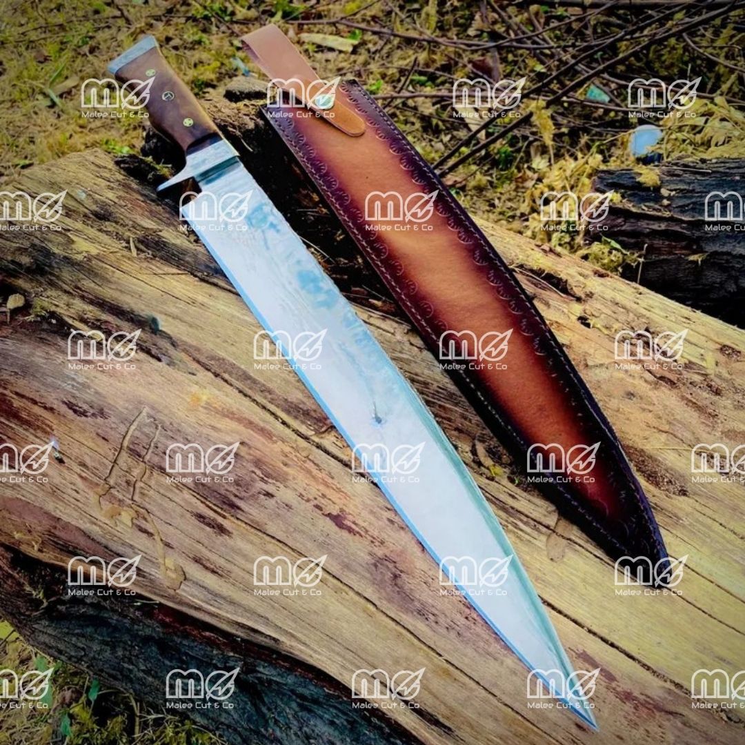 Custom 21" Bowie Knife – 1095 Carbon Steel Blade With Rosewood Handle