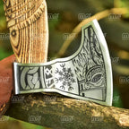Hand-Forged Viking King Ragnar Axe | Custom Carbon Steel Viking Axe