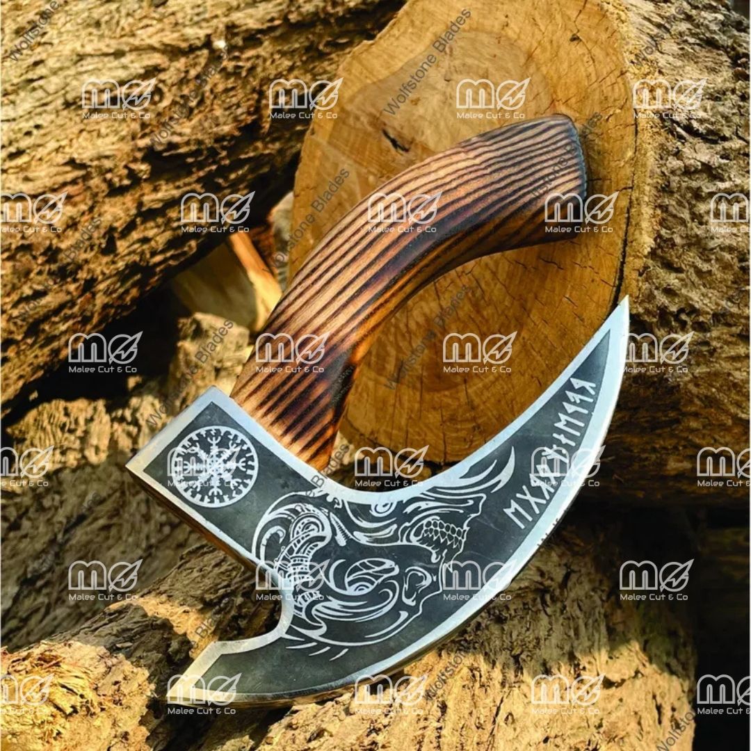 Hand Forged Viking Pizza Cutter Axe