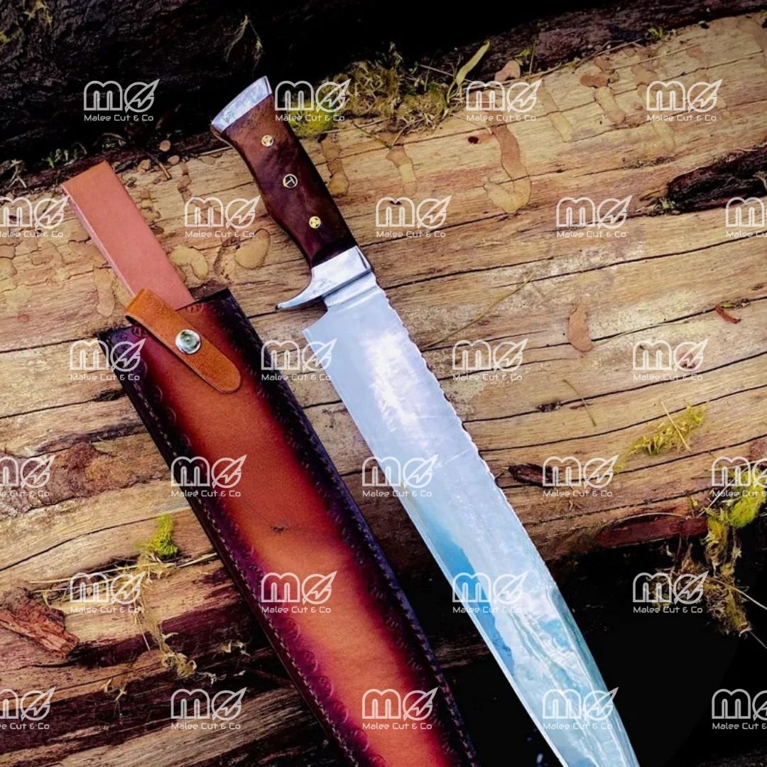 Custom 21" Bowie Knife – 1095 Carbon Steel Blade With Rosewood Handle