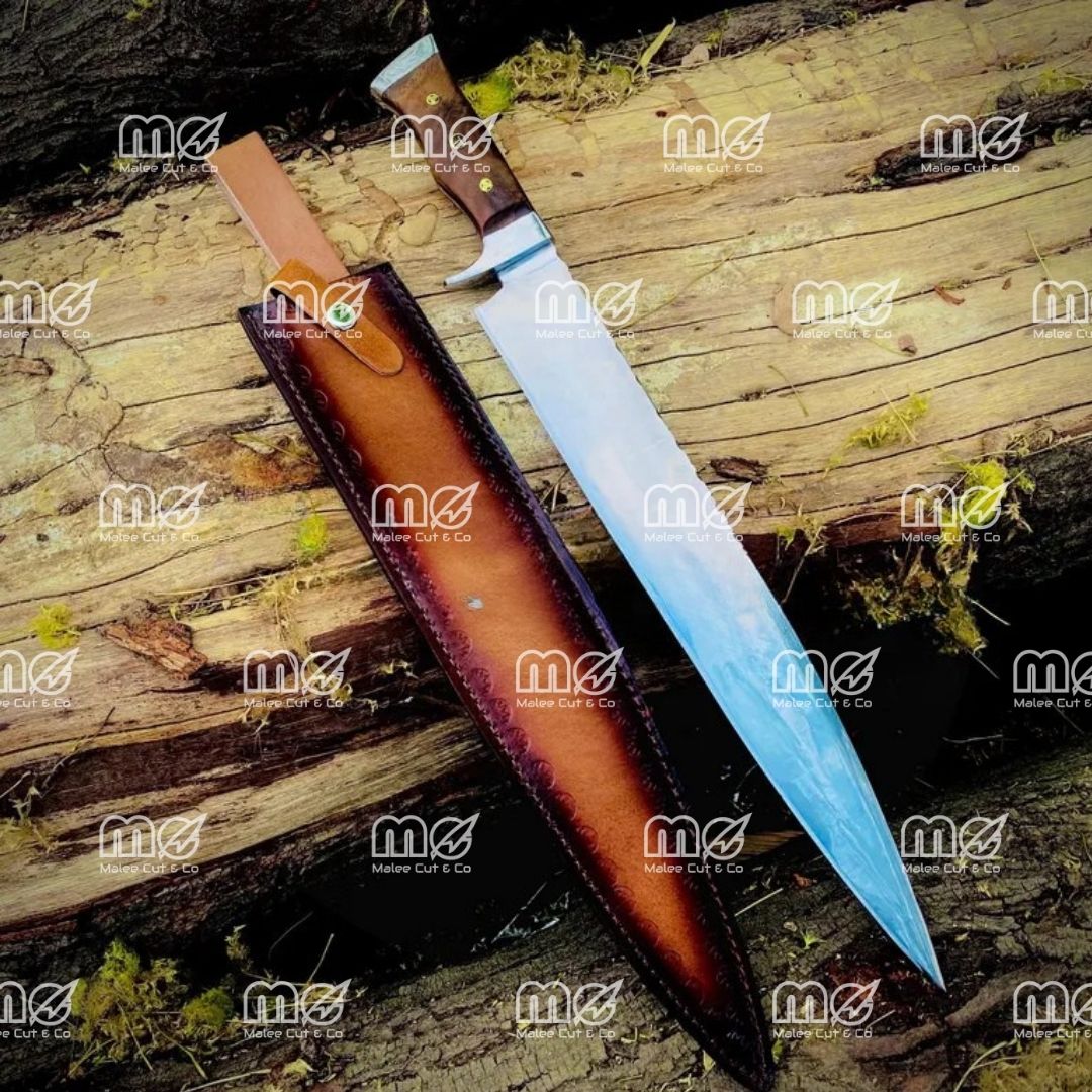 Custom 21" Bowie Knife – 1095 Carbon Steel Blade With Rosewood Handle