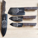 5-Piece Chef Knife Set – Handmade Carbon Steel Blades With Wooden Handles