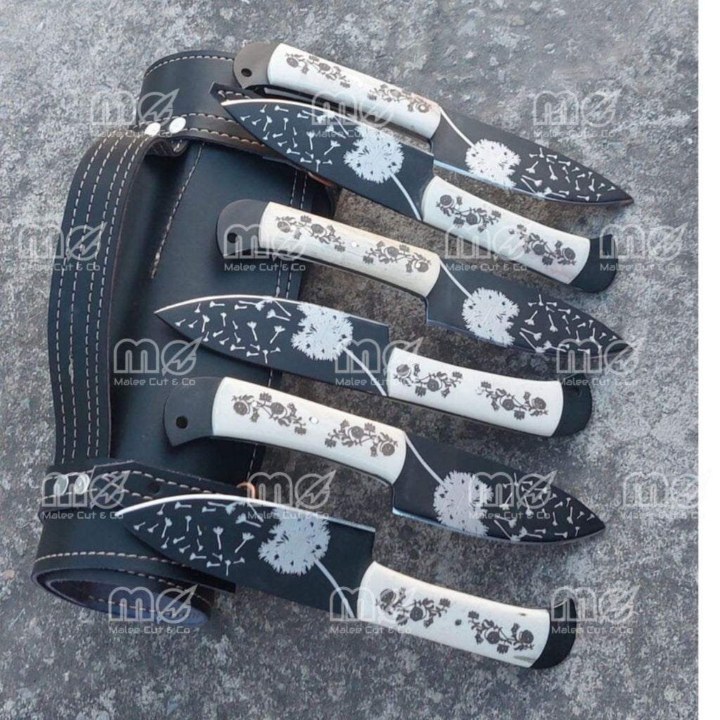 6-Piece Handmade Carbon Steel Steak Knife Set