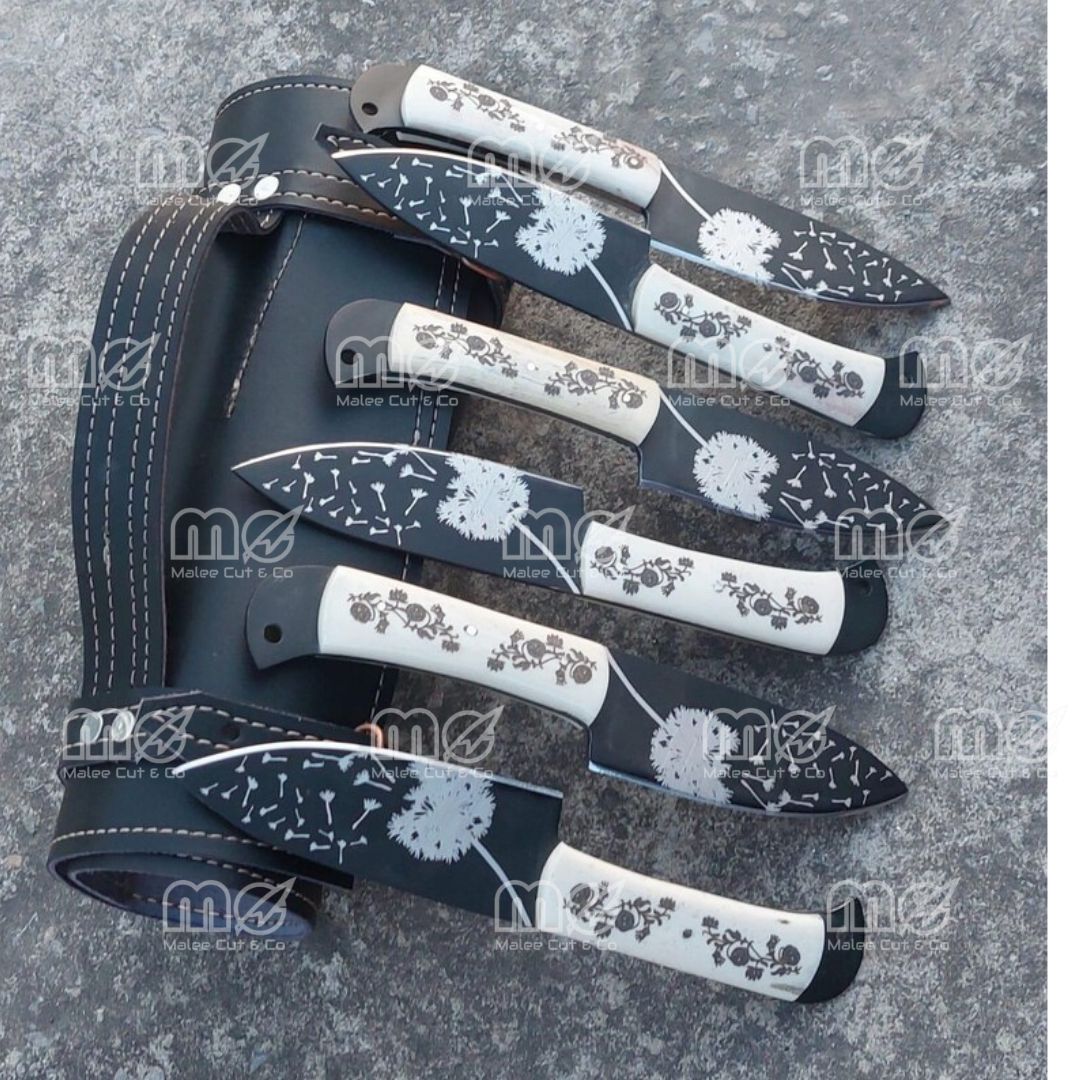 6-Piece Handmade Carbon Steel Steak Knife Set
