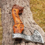 Custom Handmade Fenrir Viking Axe – Celtic & Norse Engraved Battle Axe