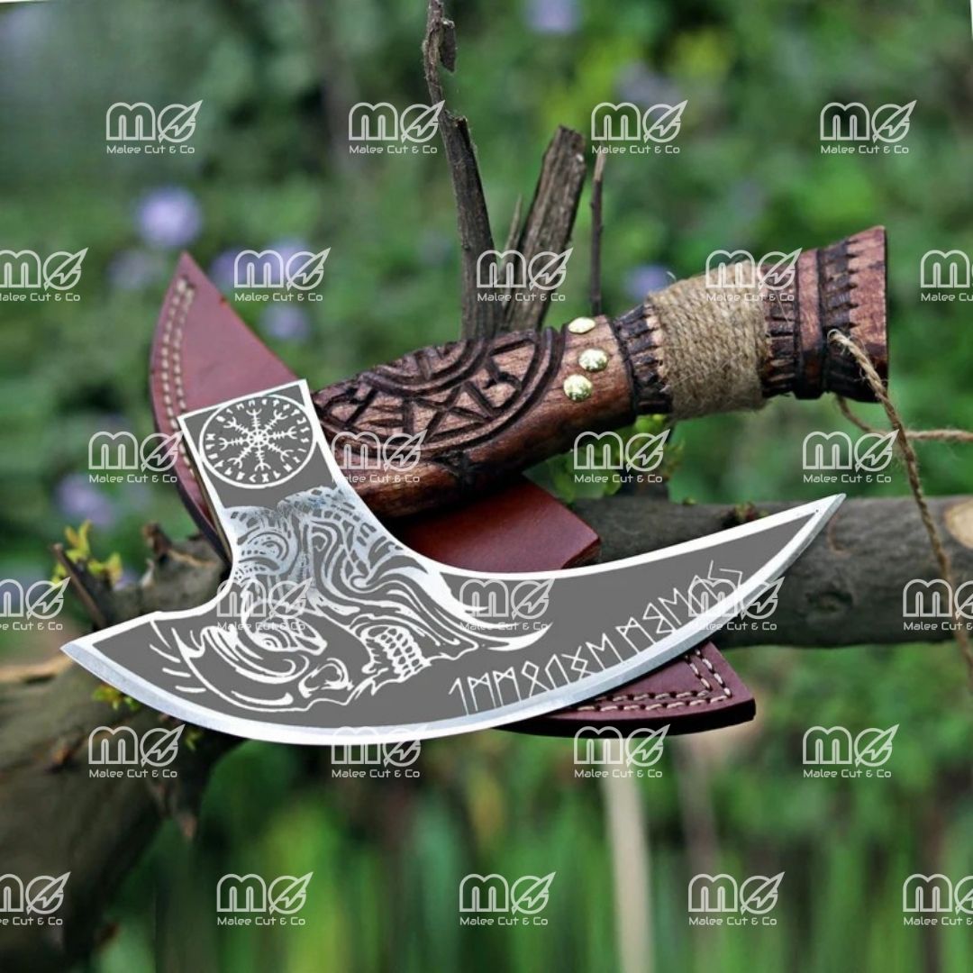 Custom Hand-Forged Viking Pizza Cutter Axe