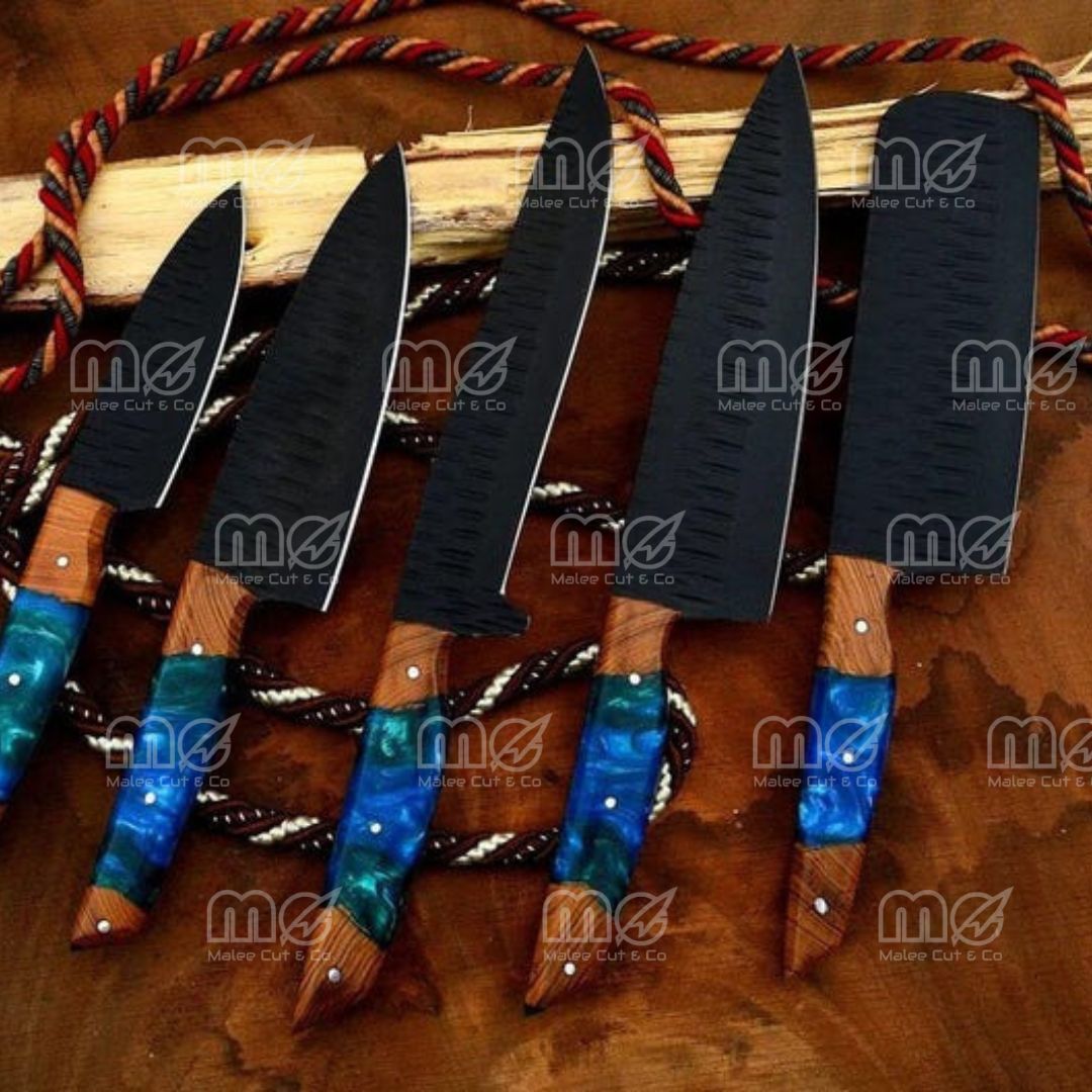 Personalized Hand-Forged 5-Piece Chef Knife Set