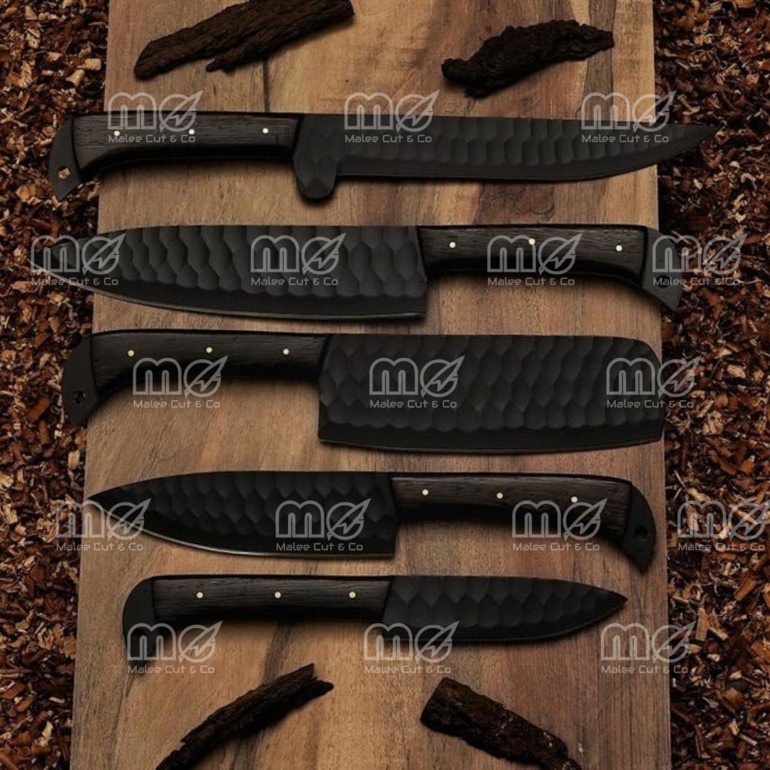 Premium 5-Piece Custom Handmade Damascus Chef Knife Set