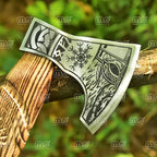 Hand-Forged Viking King Ragnar Axe | Custom Carbon Steel Viking Axe