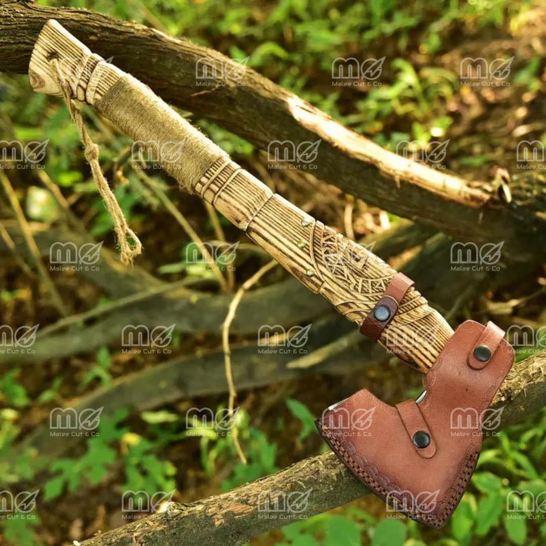 Hand-Forged Viking King Ragnar Axe | Custom Carbon Steel Viking Axe