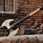 Hand-Forged Double-Headed Viking Axe | Bearded Norse Axe With Dual Blades