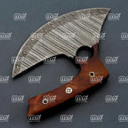 Hand-Forged Damascus Ulu Knife – Chef’s Pizza Cutter