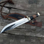 Handmade Damascus Steel Hunting Knife With Stag Antler Handle