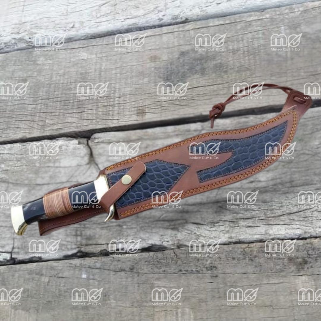 Handmade Damascus Steel Hunting Knife With Stag Antler Handle