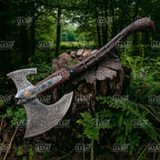 Hand-Forged Viking Axe With Ash Wood Handle