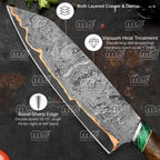 Handmade Luxury Chef Knife with Malachite & Turquoise Handle