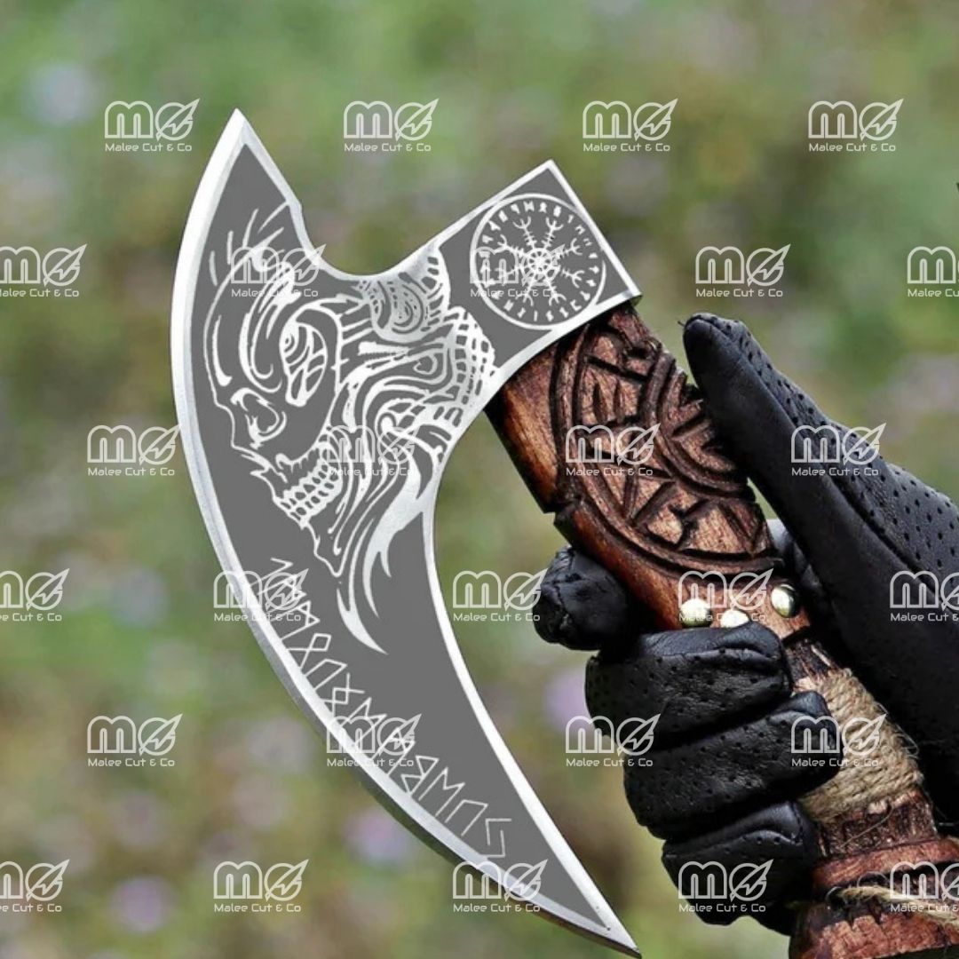 Custom Hand-Forged Viking Pizza Cutter Axe