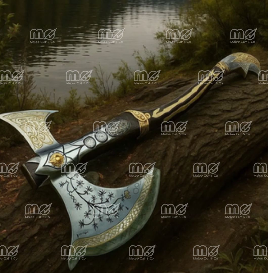 Hand-Forged Viking Axe With Ash Wood Handle