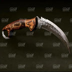 Handmade Damascus Steel Karambit Knife – Pakka Wood Handle & Leather Sheath