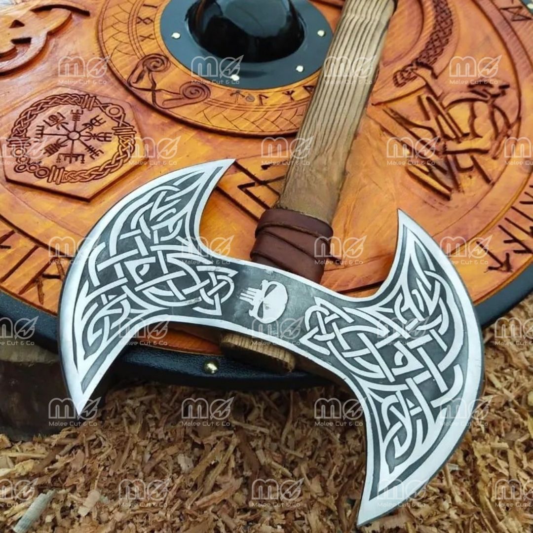 Handcrafted Viking Shield & Axe Set – Norse Wall Art & Unique Gift for Him