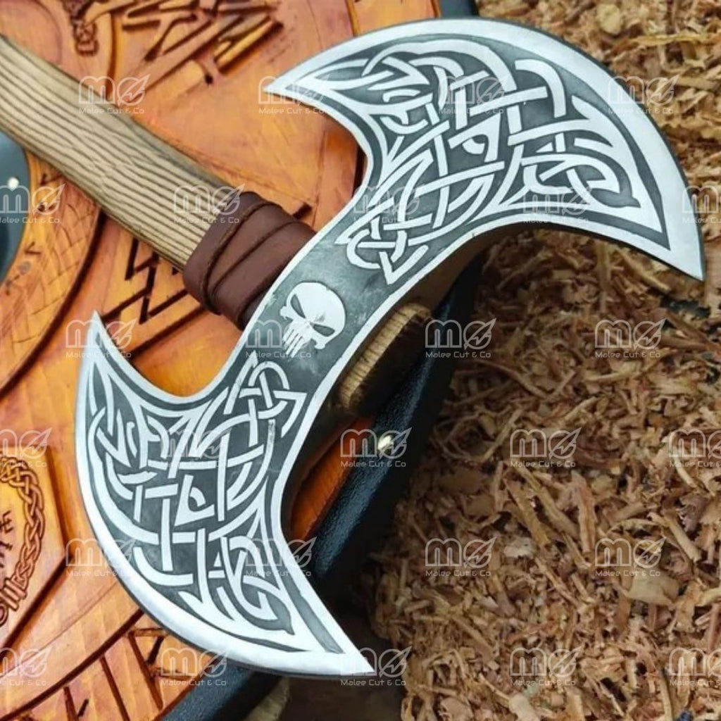 Handcrafted Viking Shield & Axe Set – Norse Wall Art & Unique Gift for Him