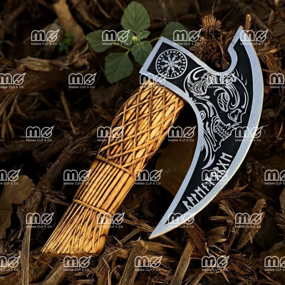 Original Custom Hand Forged Viking Pizza Cutter Axe