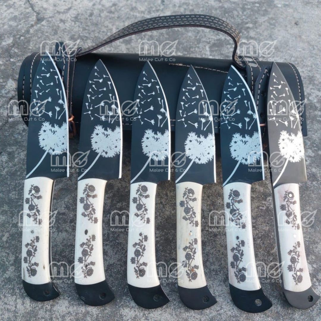 6-Piece Handmade Carbon Steel Steak Knife Set