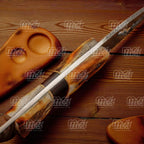 Hand-Forged Damascus Hunting & Skinning Knife – Personalized Gift with Leather Sheath