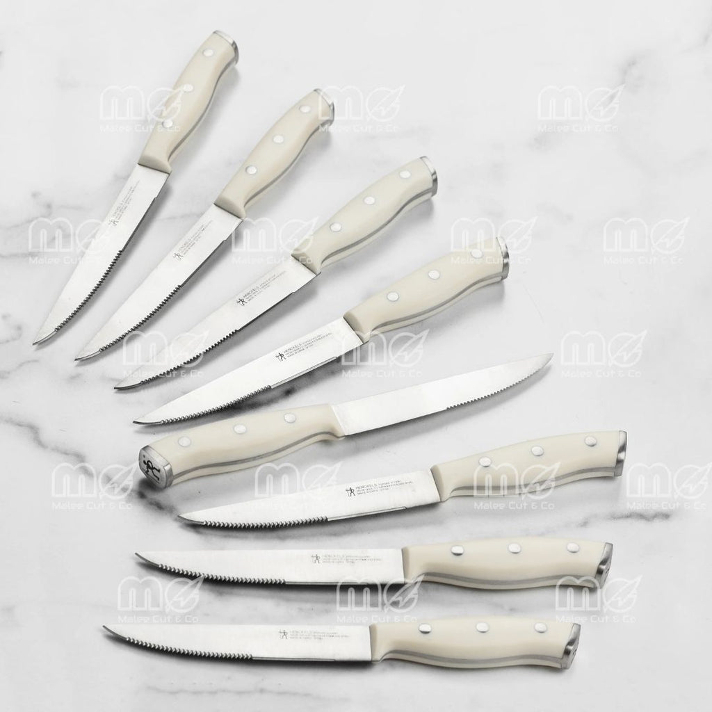 Ikon Creme 10-Piece Knife Block Set – Acacia Wood