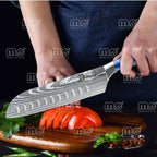 9PCS Japanese Damascus Pattern Kitchen Knife Set