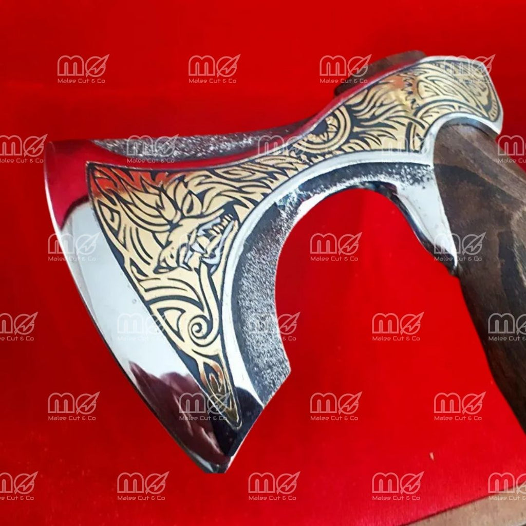 Ragnar Handmade Viking Axe | Forged Carbon Steel Camping Hatchet With Rosewood & Ash Handle