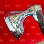 Ragnar Handmade Viking Axe | Forged Carbon Steel Camping Hatchet With Rosewood & Ash Handle