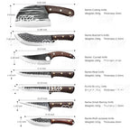 Hand-Forged Damascus Steel Chef Knife Set – 8 Piece