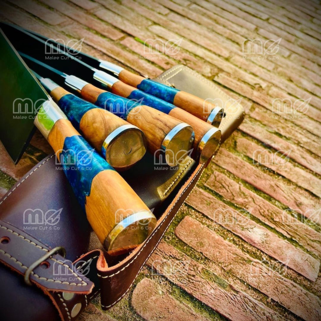 Handmade Carbon Steel Steak Knife Set 6-Piece