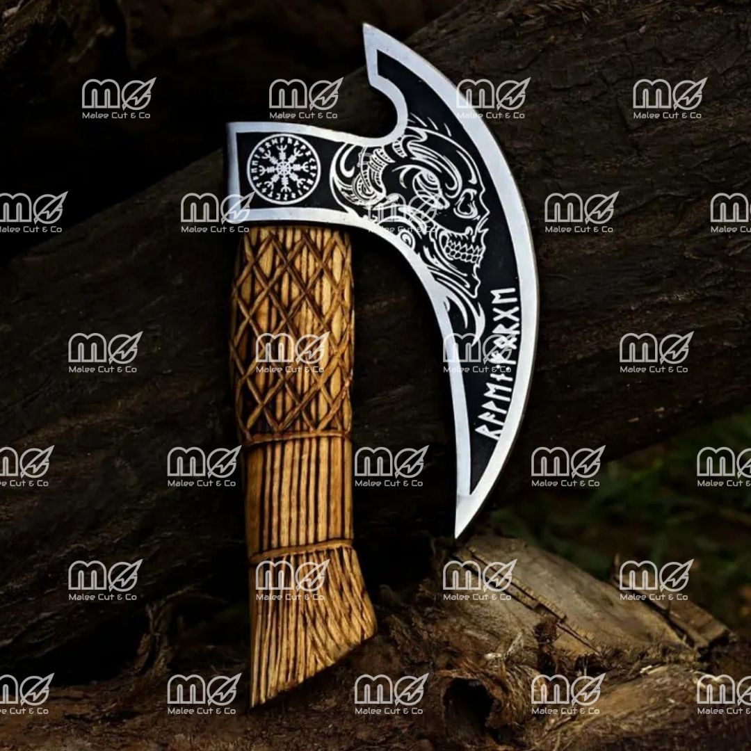 Original Custom Hand Forged Viking Pizza Cutter Axe