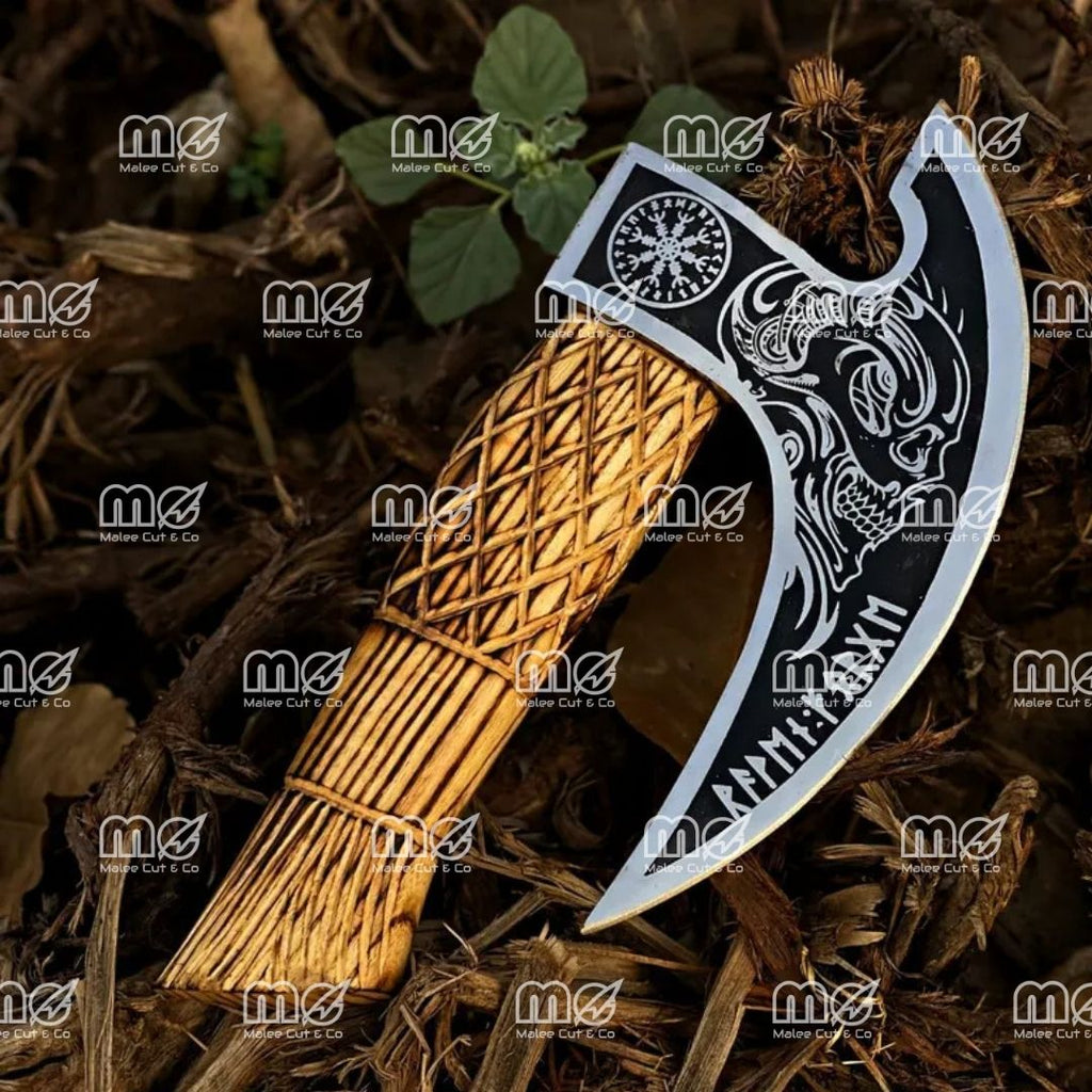 Original Custom Hand Forged Viking Pizza Cutter Axe