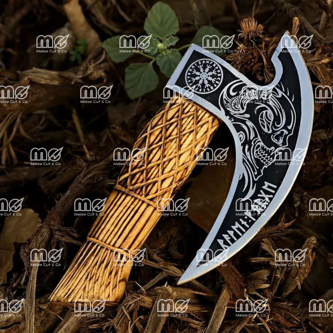 Original Custom Hand Forged Viking Pizza Cutter Axe