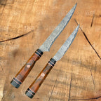 Copper Damascus Fillet Knife Set | Handmade Cu Mai Chef Knife