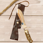 Handmade J2 Steel Hunting Knife – Stag Antler Handle With Leather Sheath