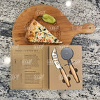 Personalized Pizza Cutter & Knife Gift Set with Engraved Box