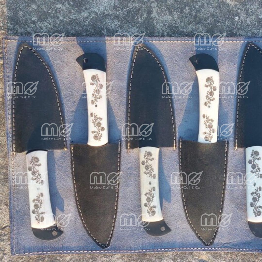 6-Piece Handmade Carbon Steel Steak Knife Set