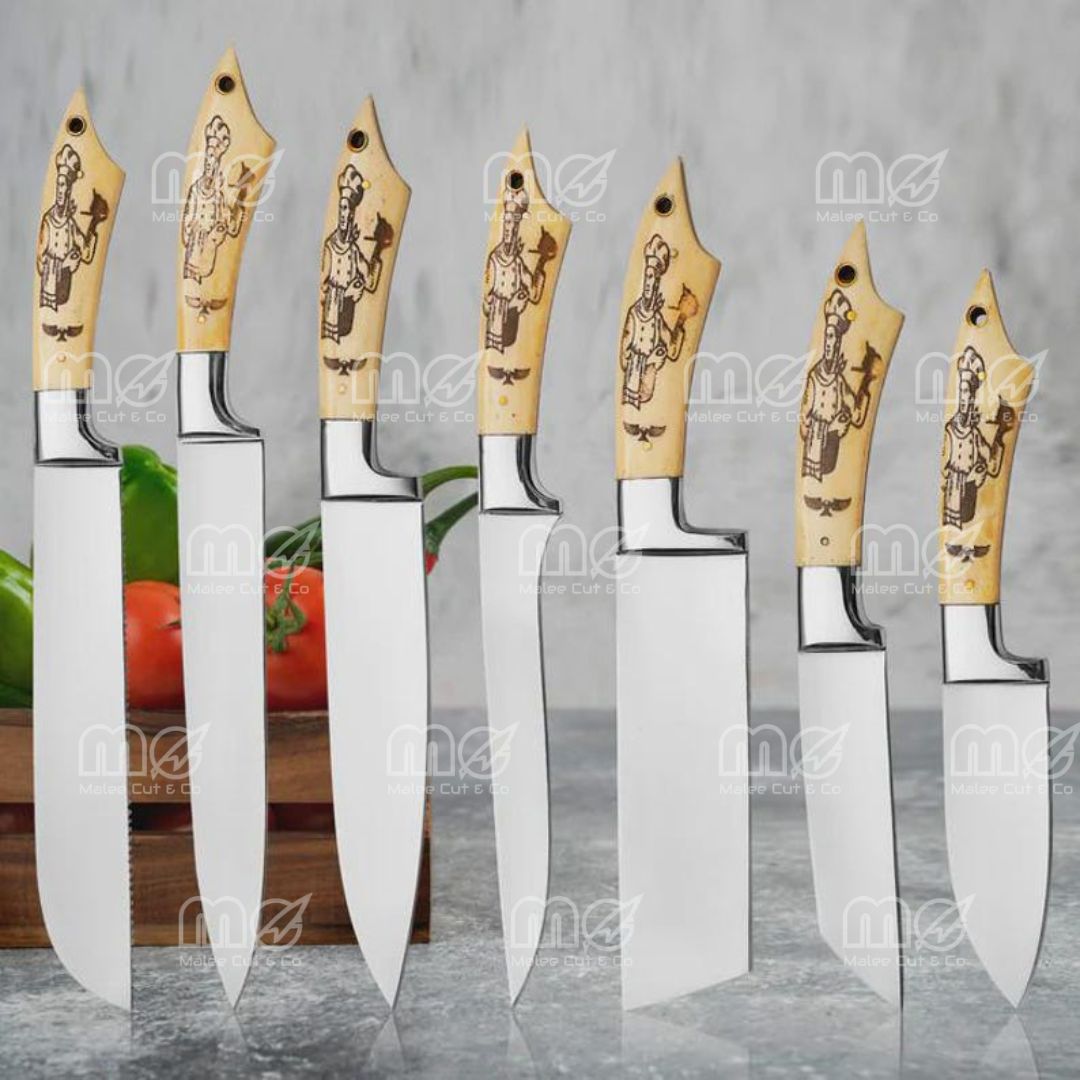 Custom Handmade 7-Piece Chef Knife Set – J2 Steel Blades