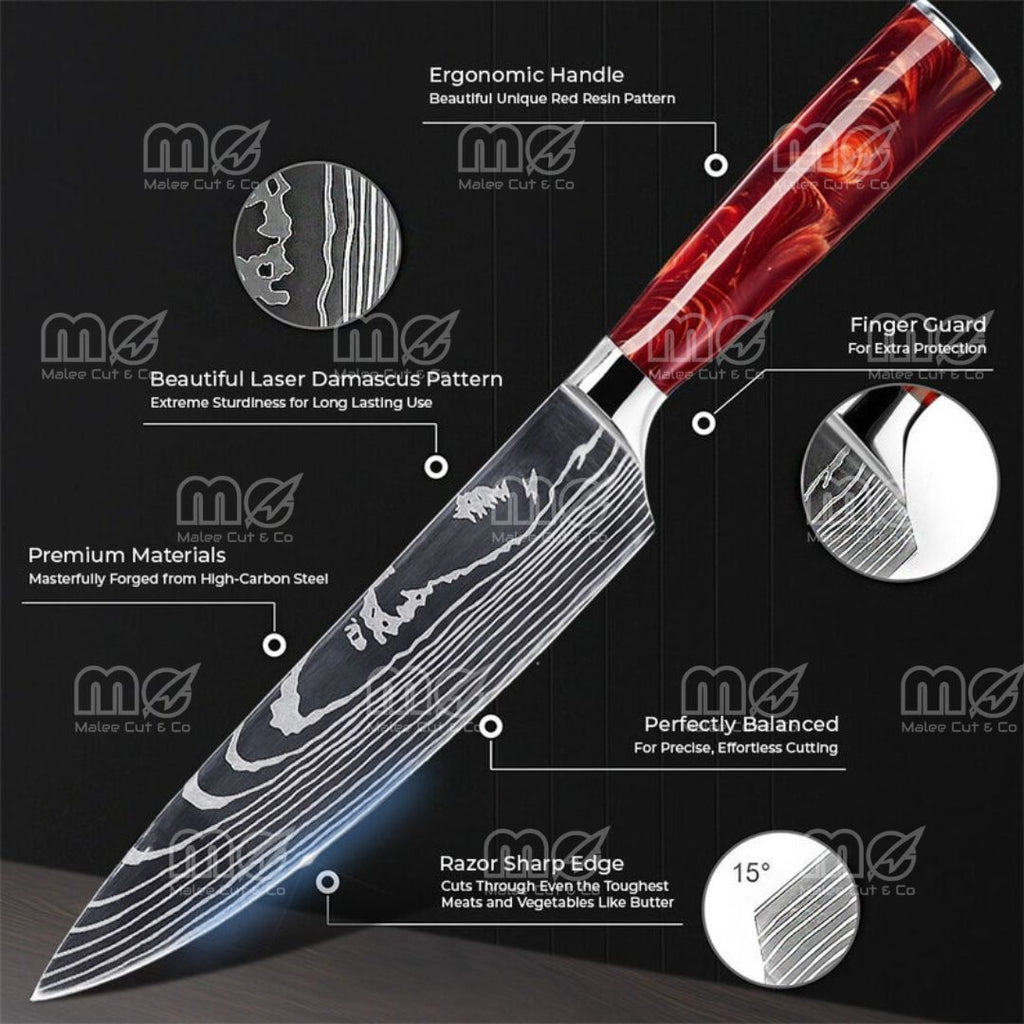 16-Piece Acacia Wood Knife Block Set